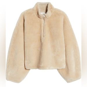 FRAME Faux Fur sweatshirt POPOVER SIZE LARGE